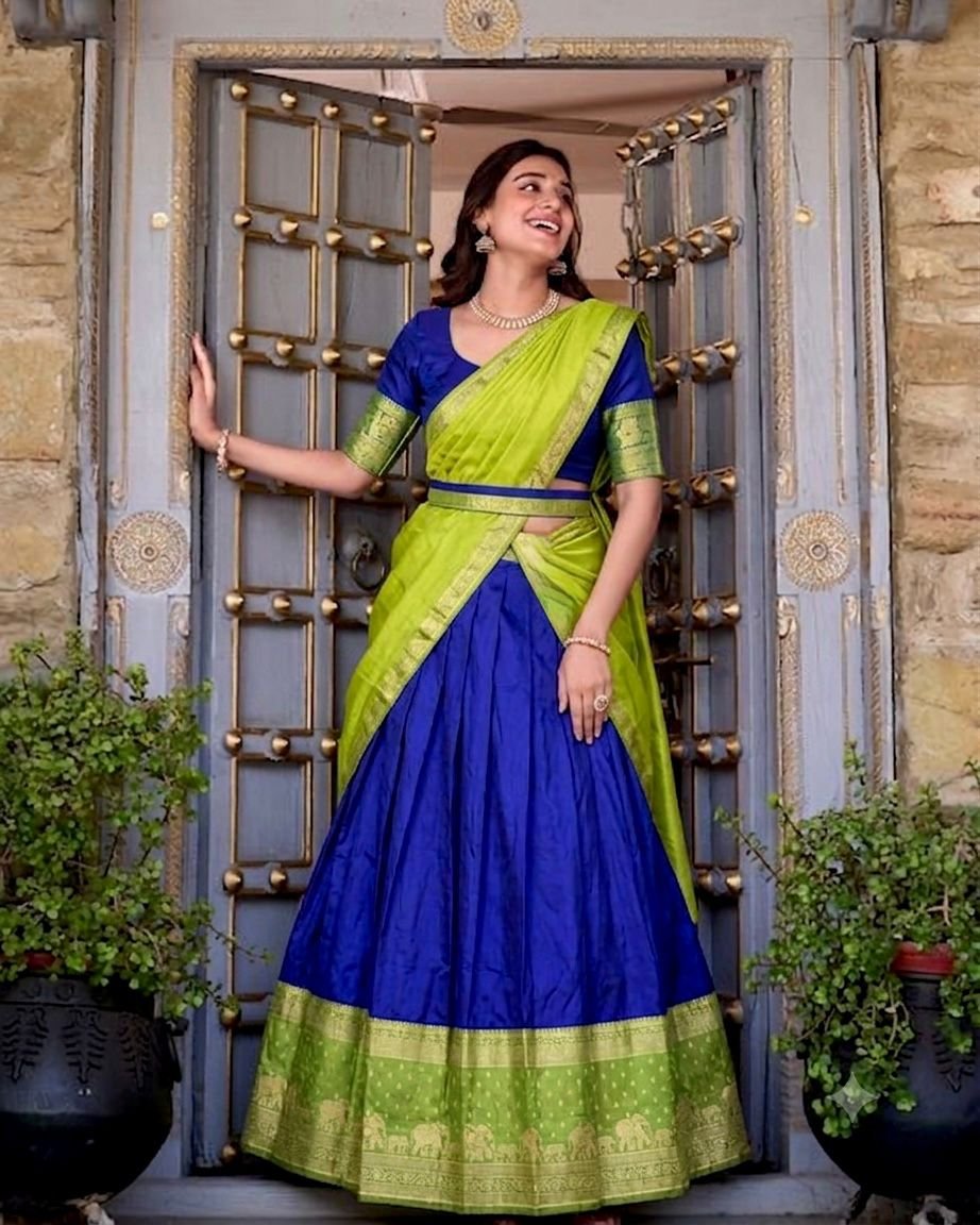 Deep Pink Narayan Pattu Lehenga